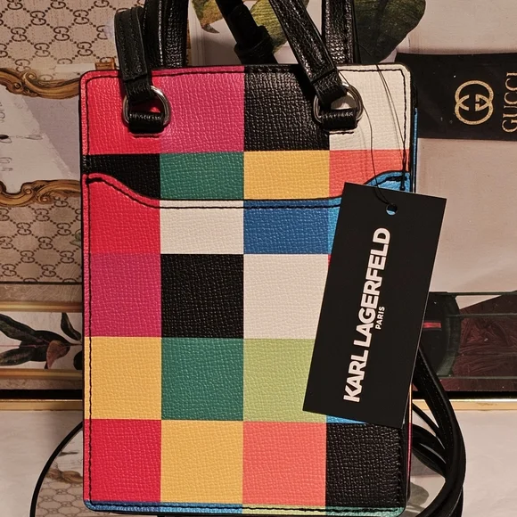 Karl Lagerfeld Multicolor Saffiano Leather Messenger/ Crossbody Bag (Nwt) - Picture 5 of 16